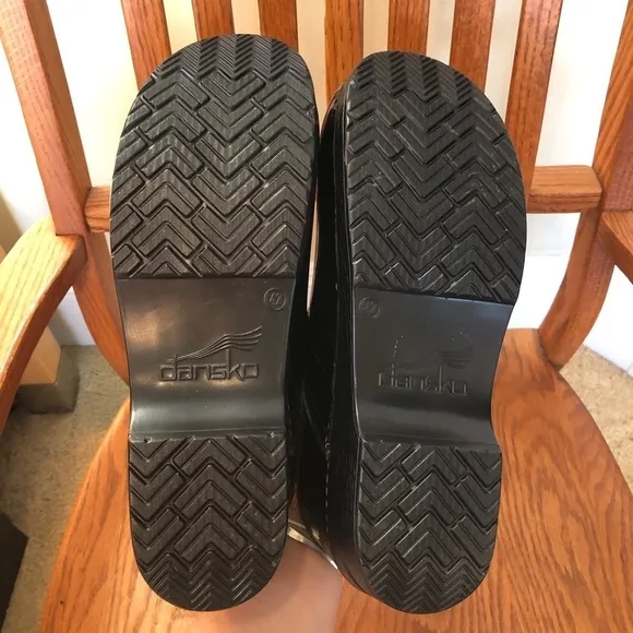 Dansko Black Iridescent Clogs, Size 42/11.5