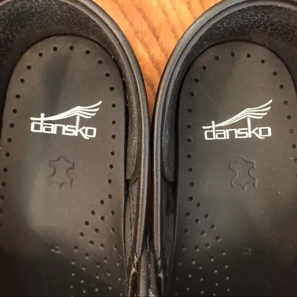 Dansko Black Iridescent Clogs, Size 42/11.5