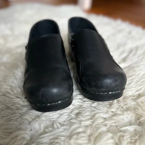 Dansko Black Leather Clogs