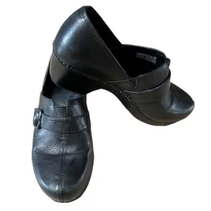 Dansko Black Leather Mules Comfort clogs size EU 39 or 8.5/9 woman