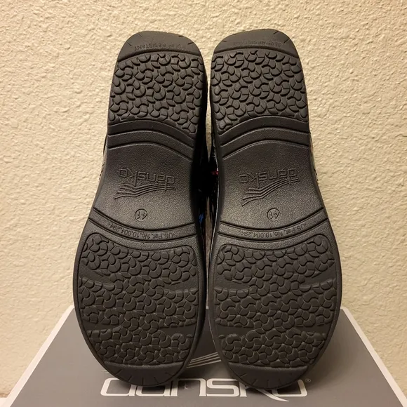 Dansko Black Paint Swirl XP 2.O Patent Clogs Size 41 (10½-11)