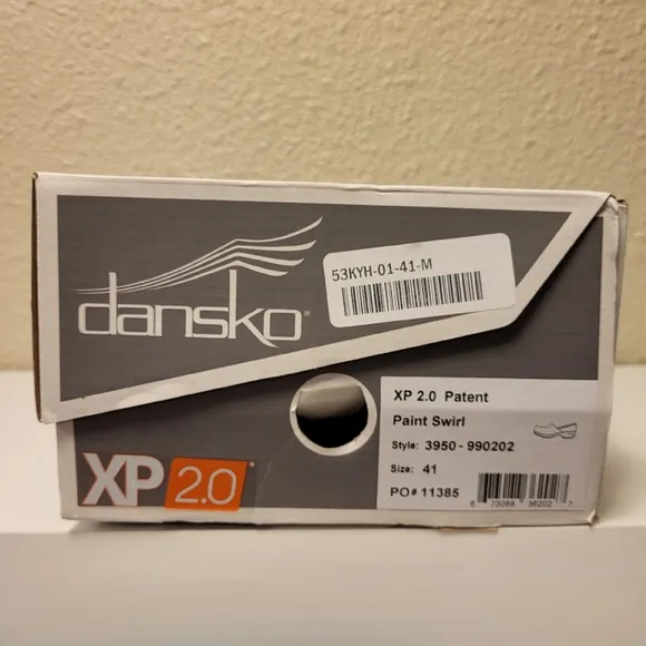 Dansko Black Paint Swirl XP 2.O Patent Clogs Size 41 (10½-11)
