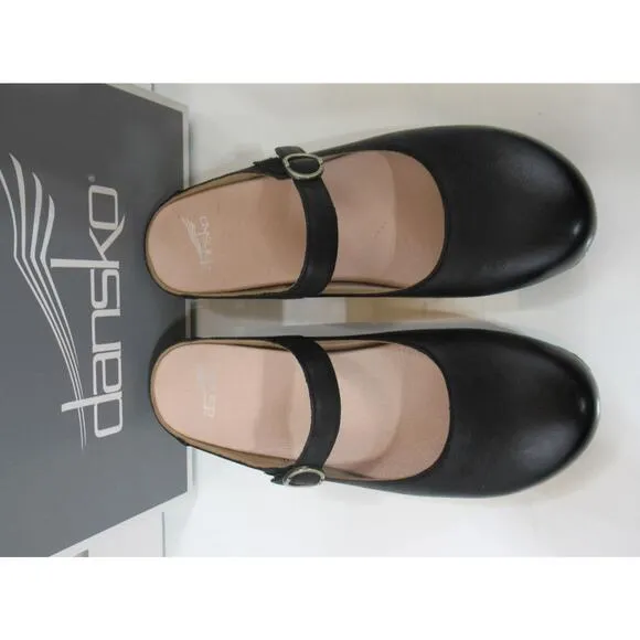 Dansko Bria Slip On Mary Jane Clog Comfort Burnished Nubuck Black Size 11 EU 41