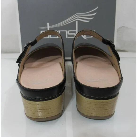 Dansko Bria Slip On Mary Jane Clog Comfort Burnished Nubuck Black Size 11 EU 41