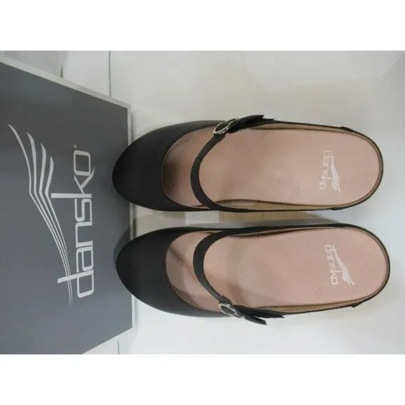 Dansko Bria Slip On Mary Jane Clog Comfort Burnished Nubuck Black Size 11 EU 41
