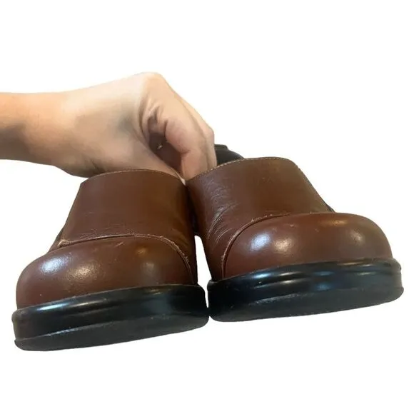 Dansko Brown Leather Clogs Slip On Professional Comfort Shoe Women 39 / 9