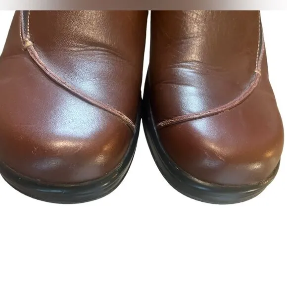 Dansko Brown Leather Clogs Slip On Professional Comfort Shoe Women 39 / 9