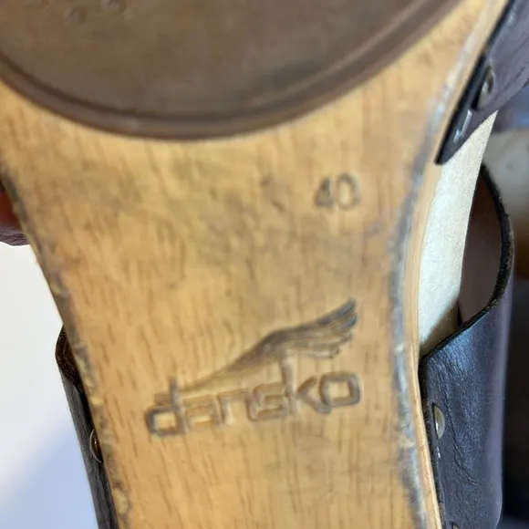 Dansko Dark Brown Thea Wood Sole Clogs