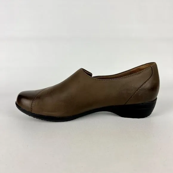 Dansko Fae Womens Leather Slip-On Comfort Shoe Mushroom Brown size 36 US 5.5