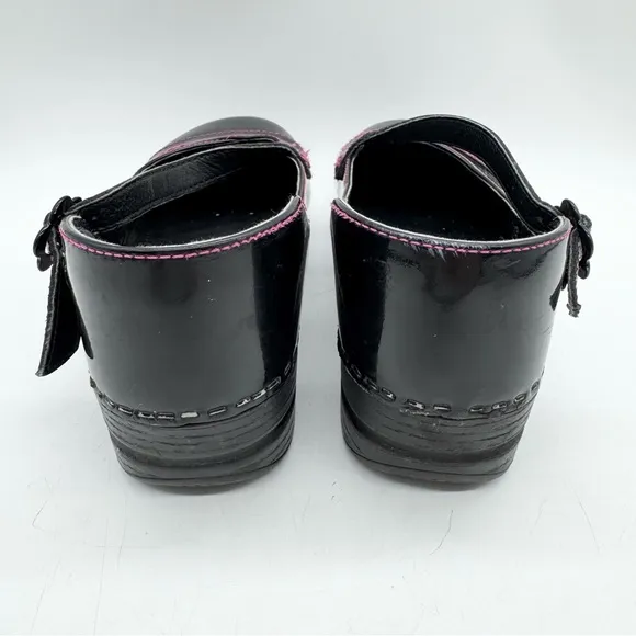 Dansko Girls Black Patent Leather Mary Jane Shoes Clogs Kids Size Euro 33