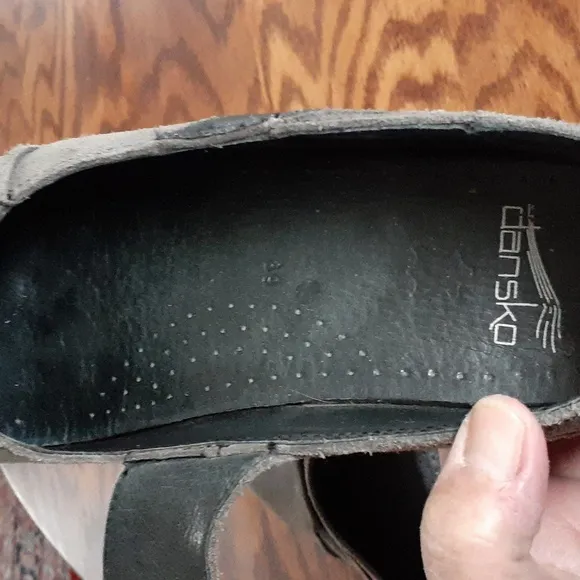 Dansko Gray Rustic Suede Leather Comfort Gorpcore Boho Mary Jane Clogs Size 39