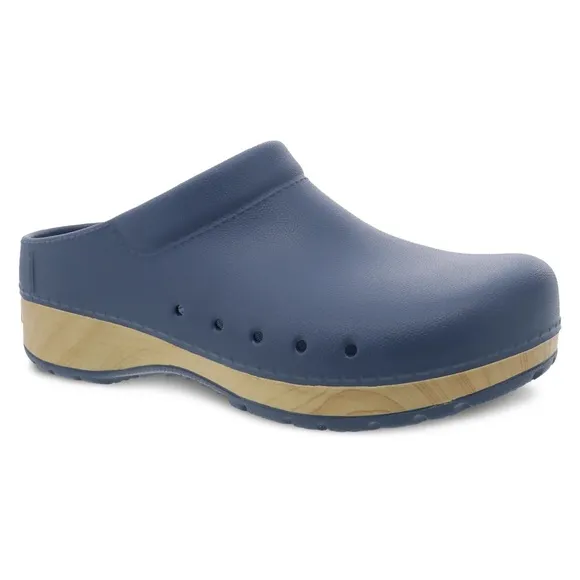 Dansko Kane Blue Rubber Clogs
