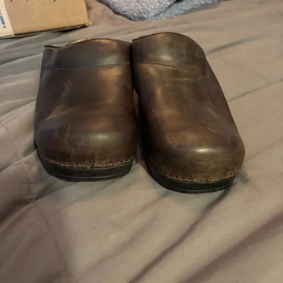 Dansko Karl Mule Size 43 Antique Brown Oiled Leather Open Back Clog Comfort Shoe