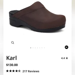 Dansko Karl Mule Size 43 Antique Brown Oiled Leather Open Back Clog Comfort Shoe