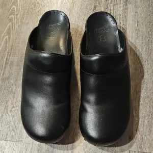 Dansko Karl Sz 47 Black Oiled  Leather Comfort Mule Clog Open Back Slip On