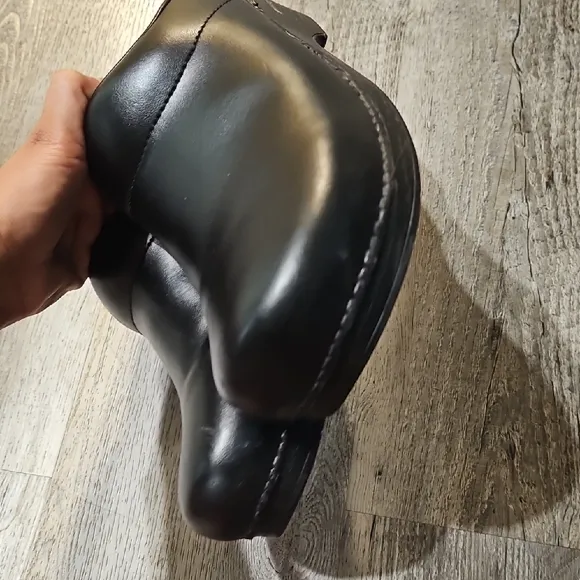 Dansko Karl Sz 47 Black Oiled  Leather Comfort Mule Clog Open Back Slip On