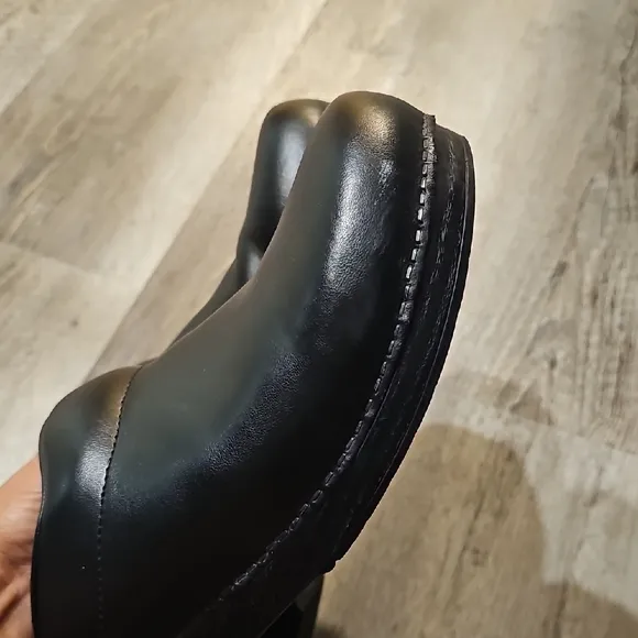 Dansko Karl Sz 47 Black Oiled  Leather Comfort Mule Clog Open Back Slip On