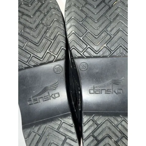 Dansko Leather Clogs Slip On Black Matte Oiled Comfort Nurse Professional 35/5