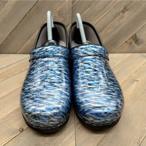 Dansko LT Pro Clogs Womens Size‎ 41 Blue Colorful Comfort Slip On Shoes Casual
