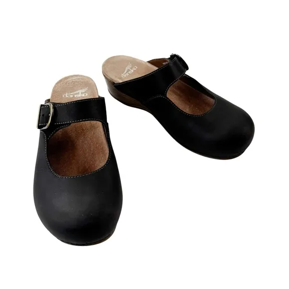 Dansko Martina Leather Mary Jane Mule Clogs Size 9.5