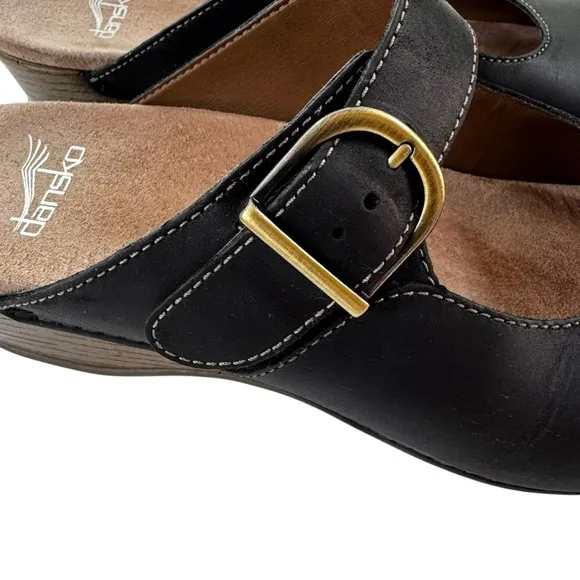 Dansko Martina Leather Mary Jane Mule Clogs Size 9.5