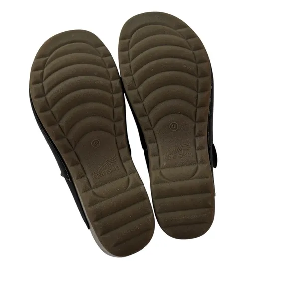 Dansko Martina Leather Mary Jane Mule Clogs Size 9.5