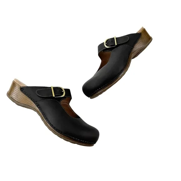 Dansko Martina Leather Mary Jane Mule Clogs Size 9.5