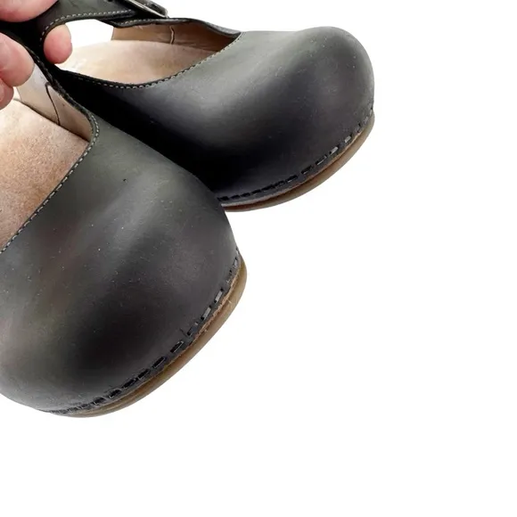 Dansko Martina Leather Mary Jane Mule Clogs Size 9.5