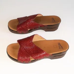 *Dansko Mila Red Woven Leather Clogs Slip On Sandal 41 US 10.5/11