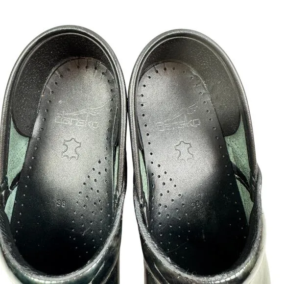 Dansko Patent Green/Black Tie Die Artsy Comfort Clogs Women's Size 38/ US 7.5-8