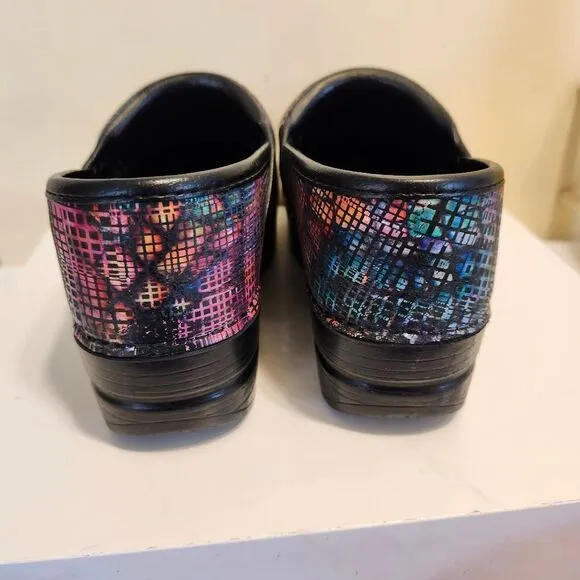 Dansko® Pro &quot;Stained Glass&quot; Patent Leather Closed Back Clogs sz.6/36 Ret. $160