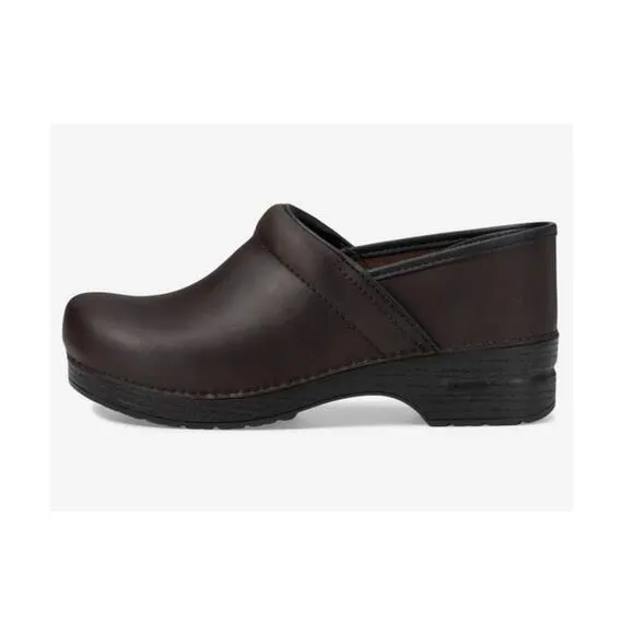 Dansko Professional Antique Brown Black Oiled Leather Classic Clogs Size 38