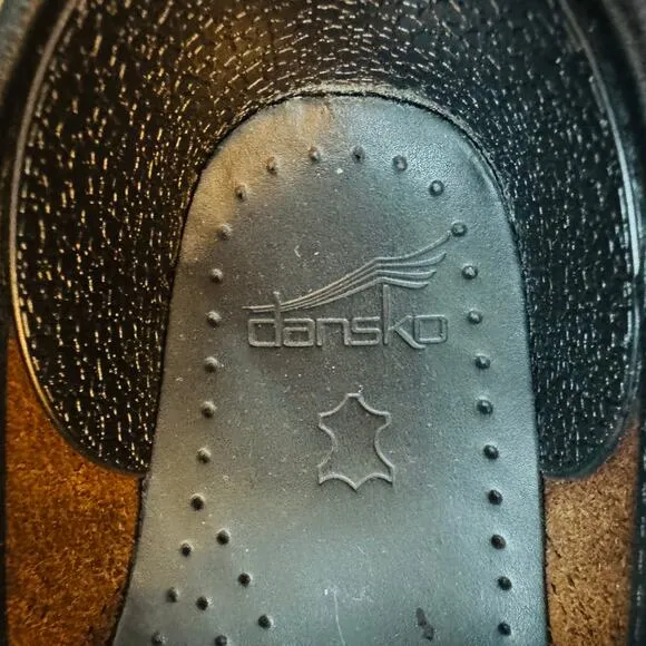 Dansko Professional Antique Brown Black Oiled Leather Classic Clogs Size 38