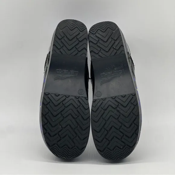 Dansko Professional Black and Blue Clogs. Size 8
