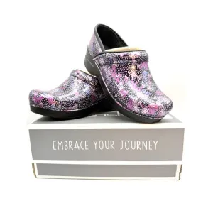 Dansko Professional Patent Leather Dotty Abstract ColorfulClogs Sz 6.5 - 7 New