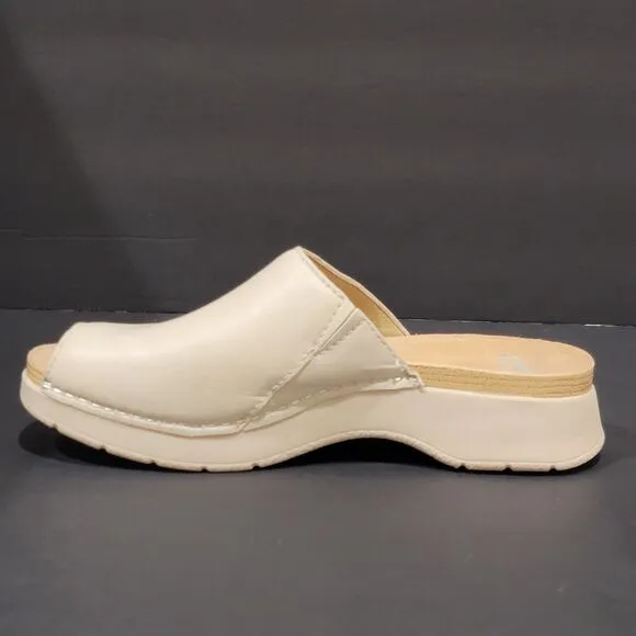 Dansko Ravyn Womens Sandals Slides Ivory Beige Nappa Size 39 US 8.5 Clogs Mules