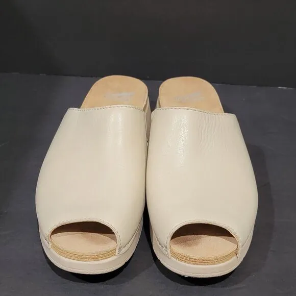 Dansko Ravyn Womens Sandals Slides Ivory Beige Nappa Size 39 US 8.5 Clogs Mules