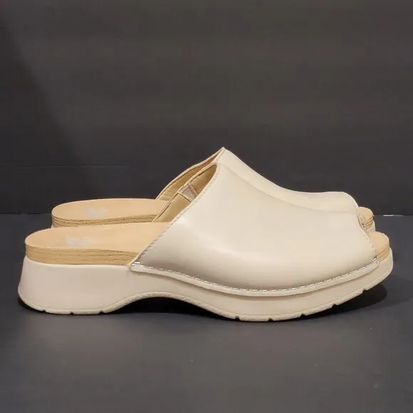 Dansko Ravyn Womens Sandals Slides Ivory Beige Nappa Size 39 US 8.5 Clogs Mules