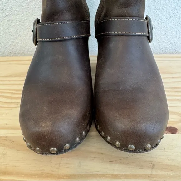 DANSKO Rhianna Clog Style Studded Belted Ankle Boot in Brown EU 37 / US 7