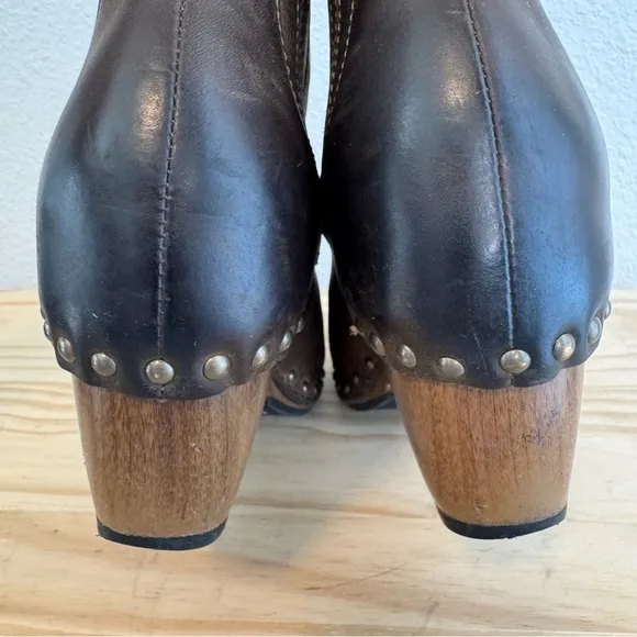 DANSKO Rhianna Clog Style Studded Belted Ankle Boot in Brown EU 37 / US 7