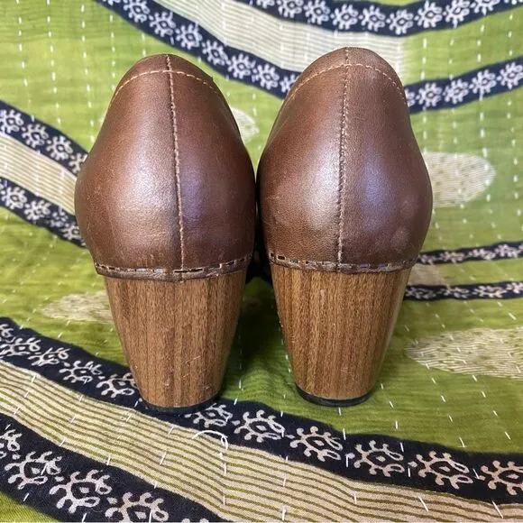 Dansko Riki Brown Leather Studded Clogs Size 38/ 7.5
