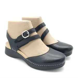 Dansko Rissa Clogs Women's Size 8.5-9 EU 39 Mary Jane Black Leather Sandals