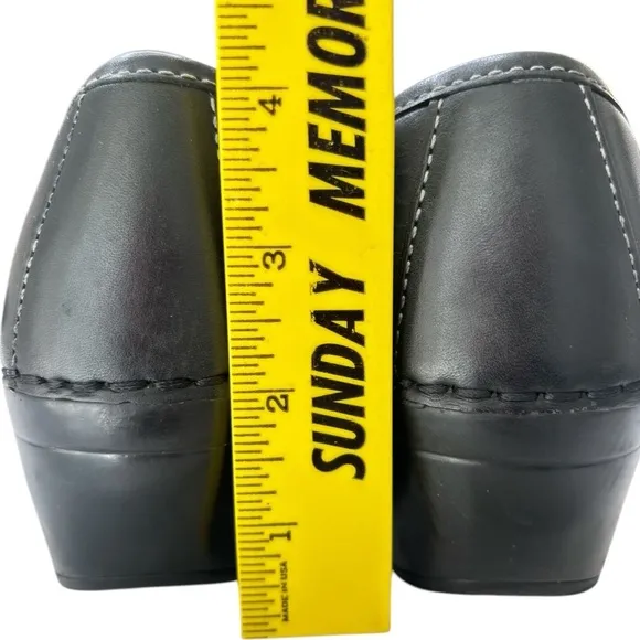Dansko Savanna 38 7.5/8 Mary Jane Comfort Clogs Embroidered Black Leather Shoes