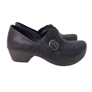 Dansko Shoes Womens 39 Tamara Casual Slip On Comfort Wedge Clogs Brown Leather