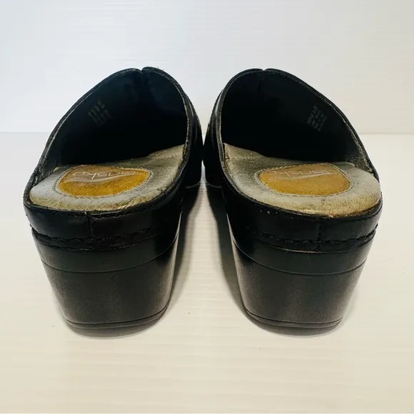 Dansko Shyanne Black Leather Clogs Size 39