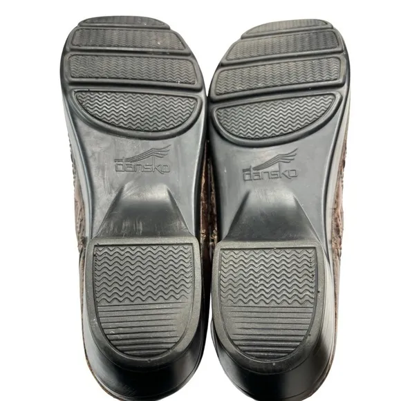 Dansko Sienna Brown Leather Mules Clogs Women's EU 40 US 9 Slip On Comfort Shoe