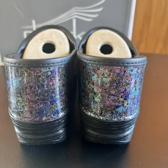 Dansko Size 38 Professional Clogs Metallic Ink Comfort Shoes NIB