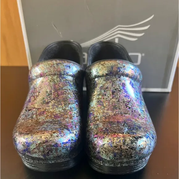 Dansko Size 38 Professional Clogs Metallic Ink Comfort Shoes NIB