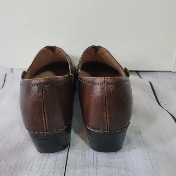 Dansko Size 42 Solstice Brown Brush Off Leather Shoes Slip-On Workwear Comfort