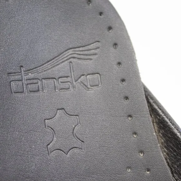 Dansko Sonja Black Cabrio Mule Leather Clogs Women's Size 39